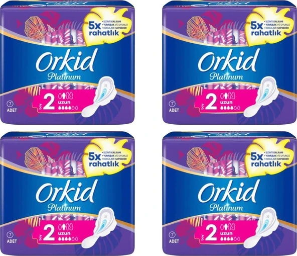 Orkid Platinum Hijyenik Ped Uzun 7'li X 4 Adet ürün görseli 1