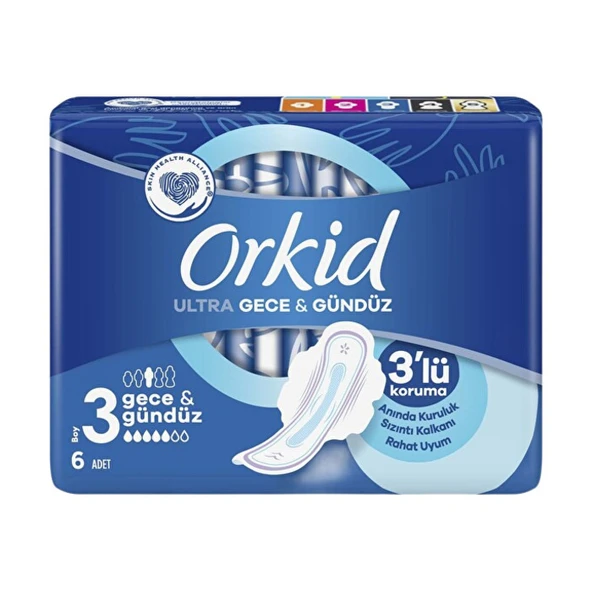 Orkid Ped Ultra Gece & Gündüz 3'lü Koruma 6 Adet ürün görseli 1
