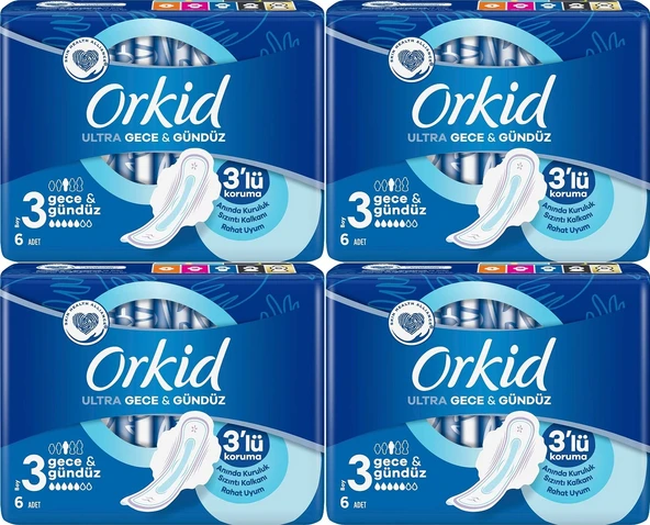Orkid Ultra Extra Hijyenik Ped Gece & Gündüz 4 x 6'lı ürün görseli 1