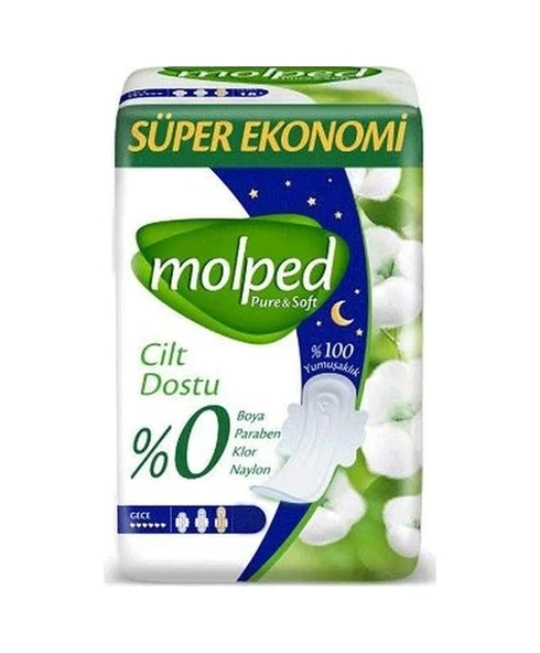 Molped Pure & Soft Gece Hijyenik Ped 2 x 16'lı ürün görseli 1