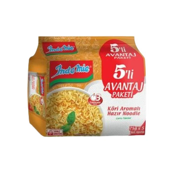 Indomie Noodle Köri Çeşnili 5'li 375 Gr ürün görseli