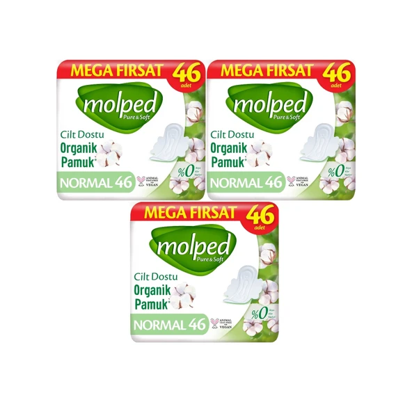 Molped Pure&soft Hijyenik Ped Normal 138 3pk 46 Adet Mega Pk ürün görseli 1