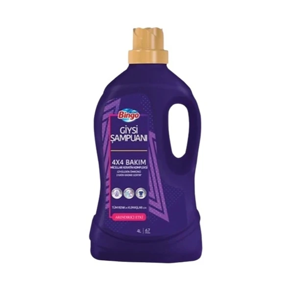 Bingo Giysi Şampuanı Tüm Renk Ve Kumaşlar İçin Arındırıcı Etki 4 Lt ürün görseli