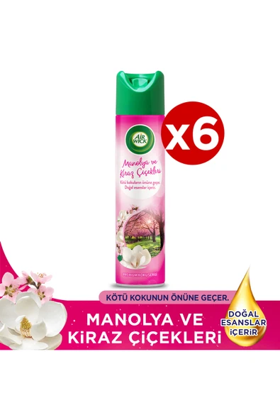 Air Wick Aerosol Manolya Ve Kiraz Çiçekleri 6 x 300 ML ürün görseli