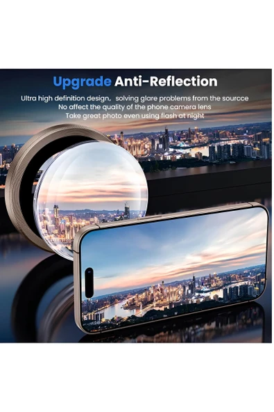 Apple iPhone 17 Air Metal Çerçeveli Kamera Koruma Lensi Gold - Resim 4