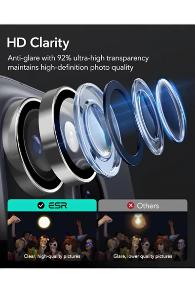 Apple iPhone 17 Air Metal Çerçeveli Kamera Koruma Lensi Gold - Resim 3