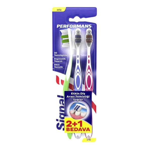 Signal Diş Fırçası Performans Black Orta 2+1 Set ürün görseli 1
