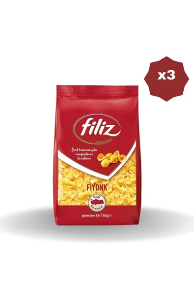 FİLİZ FİYONK MAKARNA 500 GR X 3 Adet ürün görseli
