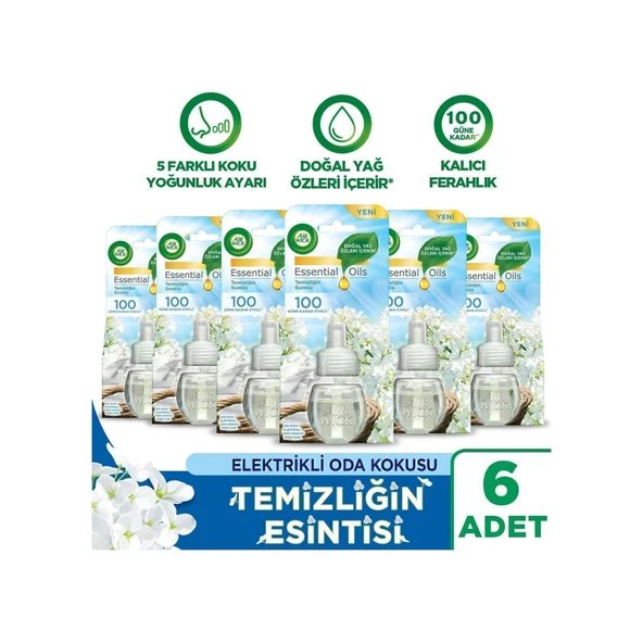 Air Wick Elektrikli Oda Kokusu Yedek Şişe Temizliğin Esintisi X 6 Temizliğin Esintisi ürün görseli 1