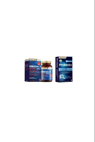 Nutraxin Omega-3 Ultra 2500 Mg 30 Yumuşak Kapsül + Probiota (özel Probiyotik Desteği) 60 Tablet ürün görseli
