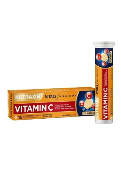 Nutraxin Efervesan - Vitamin C-D-Zinc 15 Tablet 5 Adet ürün görseli
