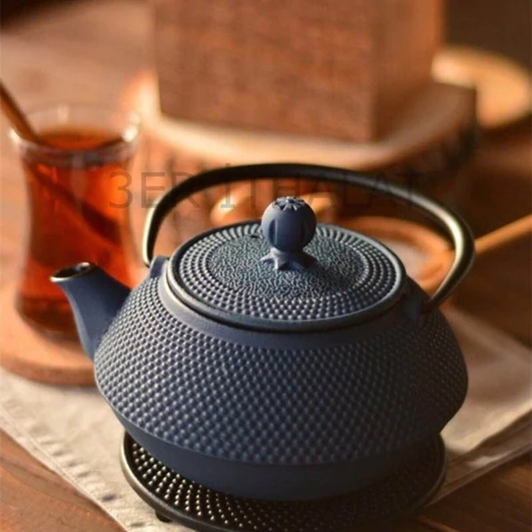 Taşev Linden Sümbül 750 ml Döküm Demlik Gök Mavi ürün görseli