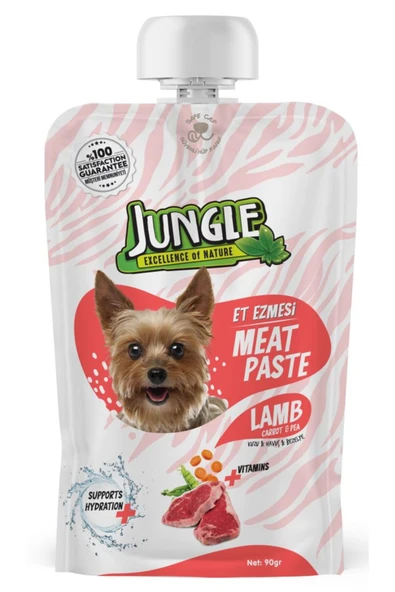 Jungle 90 gr Meat Paste - Et Ezmesi Köpek Taze Kuzulu & Havuçlu 10'lu ürün görseli