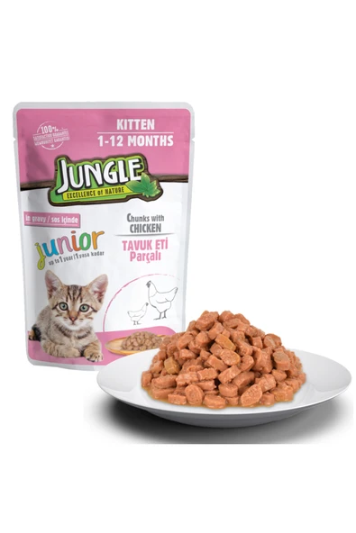 Jungle Yavru Kedi Tavuklu 24 Adet 100 G Pouch ürün görseli
