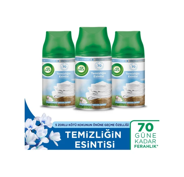 Air Wick Oda Kokusu Freshmatic Makine Yedek Spreyi Temizliğin Esintisi 3x250ml Temizliğin Esintisi ürün görseli 1