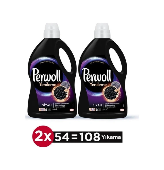 Perwoll Siyah Hassas Bakım Sıvı Çamaşır Deterjanı 2 x 2970 ML ürün görseli