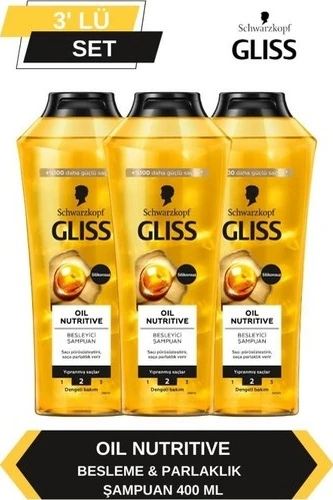 Gliss Oil Nutritive Şampuan 3 x 400 ML ürün görseli 1
