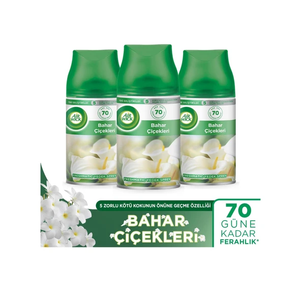 Air Wick Oda Kokusu Freshmatik, Otomatik Sprey Makine Yedek Bahar Çiçekleri 3x250 Ml ürün görseli