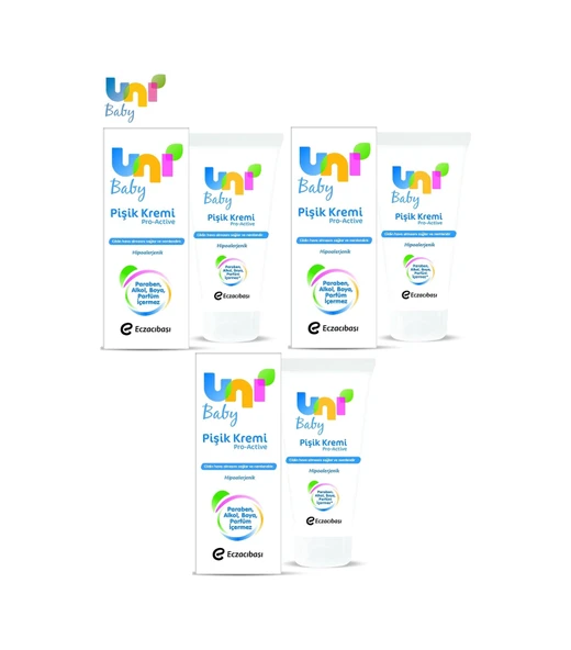 Uni Baby Bebek Bakım Pişik Önleyici Kremi 75ml Pro Active 3 Lü ürün görseli