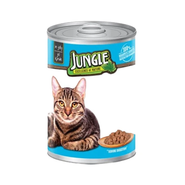 Jungle Mama Parça Etli Ton Balıklı Yetişkin Kedi Konservesi 400 Gr ürün görseli 1
