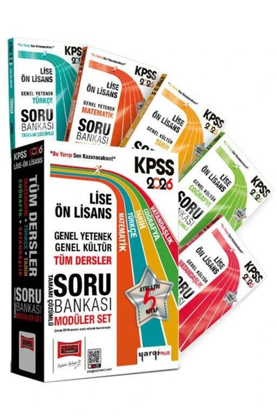 Yargı Yayınları 2026 KPSS Lise Ön Lisans GK-GY Tüm Dersler Tamamı Çözümlü Modüler Soru Bankası Seti (5 Kitap) ürün görseli