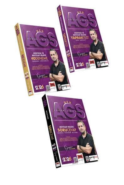 Yargı Yayınları 2026 MEB-AGS Anayasa ve Mevzuat Bilgisi Çek Kopart Yaprak Test+40 Deneme+Soru Cevap-3 KİTAP-SET ürün görseli