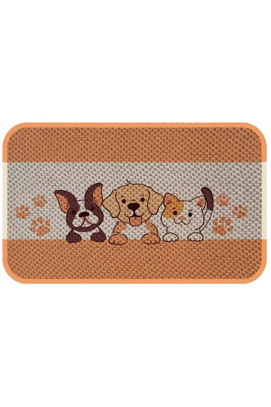 PeraMila KEDİ KÖPEK MAMA VE SU KABI ALTI PASPASI + TIRMALAMA - Resim 2