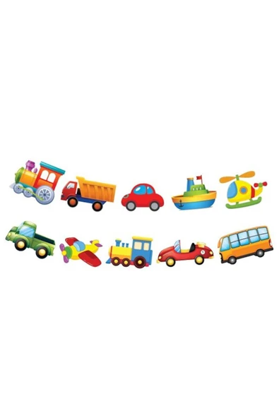 Big Party Taşıtlar Temalı Parti Banner ve Taşıtlar  Kürdan Set - Resim 3