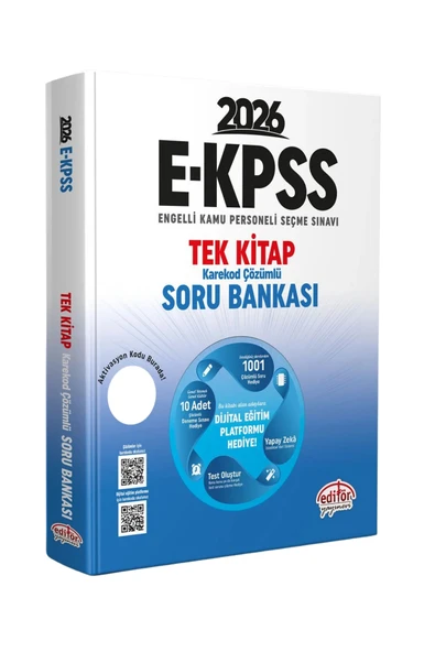 Editör Yayınevi 2026 E-KPSS Tek Kitap Karekod Çözümlü Soru Bankası-10 Adet Çözümlü Deneme Hediye-YEP YENİ - Resim 2