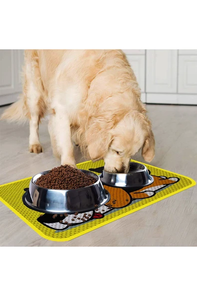 PeraMila KEDİ KÖPEK MAMA VE SU KABI ALTI PASPASI + TIRMALAMA ürün görseli