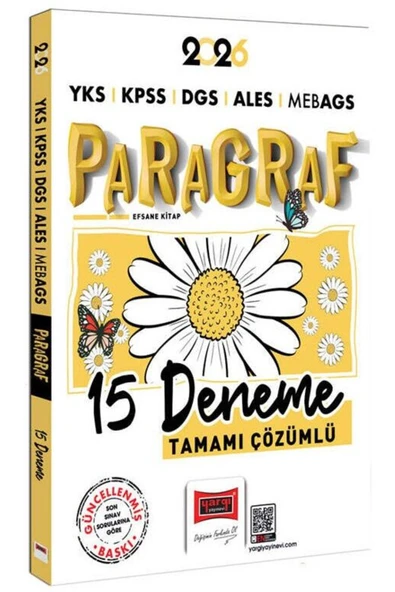 Yargı Yayınları Yargı 2026 KPSS MEB-AGS ALES DGS YKS Paragraf 15 Deneme Çözümlü Papatya Serisi ürün görseli