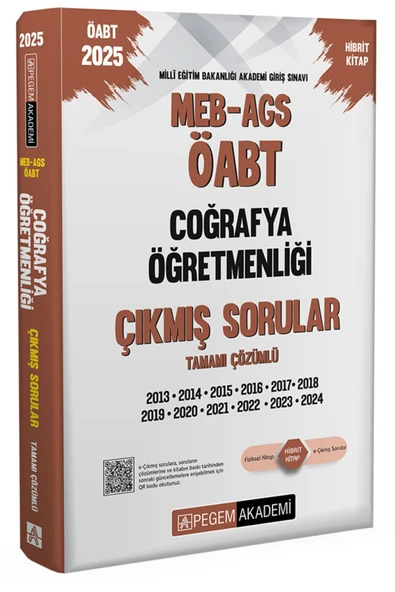Pegem Akademi Yayıncılık 2025 Meb Ags Öabt Coğrafya Öğretmenliği Tamamı Çözümlü Çıkmış Sorular ürün görseli