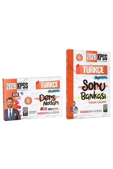 İndeks Akademi İndeks Akademi 2026 KPSS Türkçe Akademisi Video Ders Notları + Soru Bankası 2 li Set - Berk Ekici İn ürün görseli
