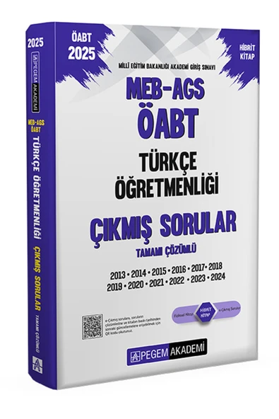 Pegem Akademi Yayıncılık Pegem 2025 ÖABT MEB-AGS Türkçe Çıkmış Sorular Çözümlü Pegem Akademi Yayınları ürün görseli