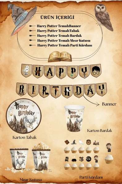 Big Party Harry Potter Temalı Parti Seti 59 Parça - Resim 2