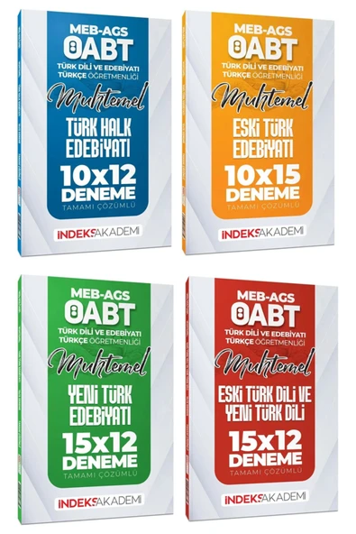 İndeks Akademi İndeks Akademi 2026 ÖABT MEB-AGS Muhtemel Türk Dili Edebiyatı-Türkçe 51 Deneme 4 lü Set İndeks Akade ürün görseli