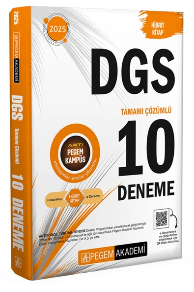 Pegem Akademi Yayıncılık 2025 DGS Tamamı Çözümlü 10 Deneme ürün görseli