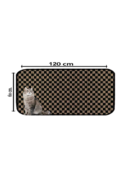 PeraMila XXL Büyük Boy Kedi Tuvaleti Önü Paspası Elekli / Wc Önü Desenli Kedi Kumu Paspas Yıkanabilir - Resim 3