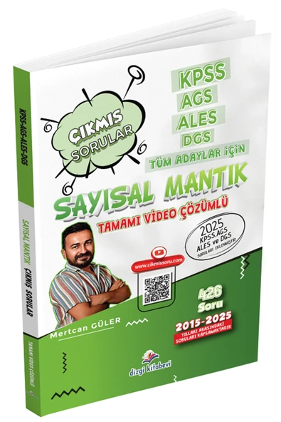 Dizgi Kitap Dizgi 2026 KPSS MEB-AGS ALES DGS Sayısal Mantık Çıkmış Sorular Son 11 Yıl Çözümlü - Mertcan Güler Di ürün görseli