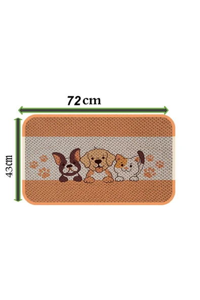 PeraMila KEDİ KÖPEK MAMA VE SU KABI ALTI PASPASI + TIRMALAMA - Resim 3