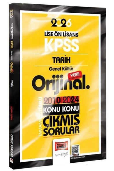 Yargı Yayınları Yargı 2026 KPSS Lise Ön Lisans Tarih Orijinal Çıkmış Sorular 2010-2024 Çözümlü ürün görseli