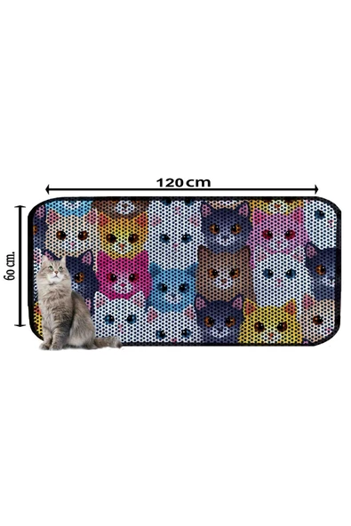 PeraMila BÜYÜK BOY ELEKLİ TUVALET ÖNÜ DESENLİ KEDİ KUMU PASPASI 60 x 120 cm - Resim 2