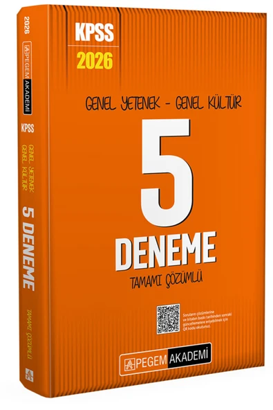 Pegem Akademi Yayıncılık 2026 KPSS Genel Yetenek Genel Kültür Tamamı Çözümlü 5 Deneme ürün görseli