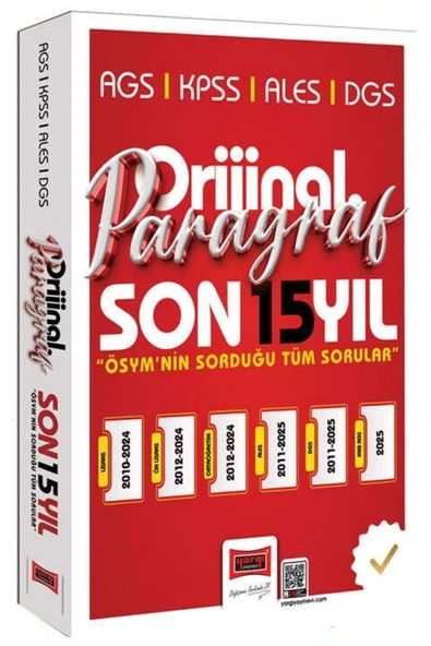 Yargı Yayınları Yargı 2026 KPSS MEB-AGS ALES DGS Paragraf Orijinal Çıkmış Sorular Son 15 Yıl Çözümlü Yargı Yayınları ürün görseli