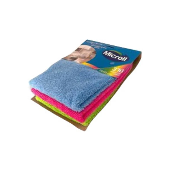 Microlüks Microll Renkli Mikrofiber Temizlik Bezi 35x35 Cm 3'lü ürün görseli 1