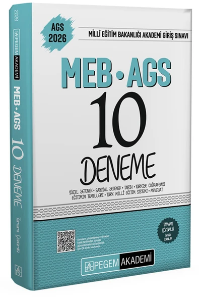 Pegem Akademi Yayıncılık 2026 MEB AGS Tamamı Çözümlü 10 Deneme ürün görseli