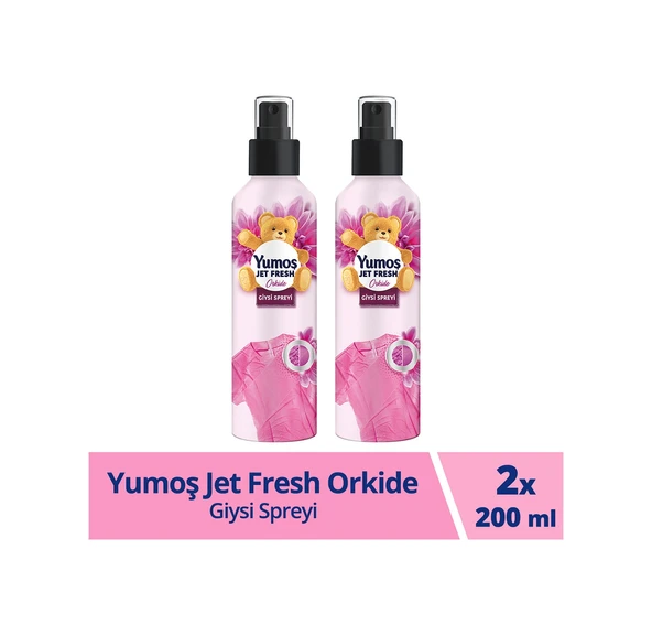 Yumoş Jet Fresh Giysi Spreyi Orkide 2 x 200 ML ürün görseli 1