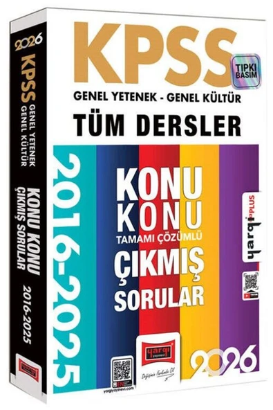 Yargı Yayınları Yargı 2026 KPSS Genel Yetenek Genel Kültür Tüm Dersler Çıkmış Sorular 2016-2025 Konu Konu Çözümlü Ya ürün görseli
