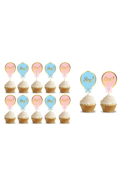 Big Party Cinsiyet Kürdan Varak Baskılı 10'lu ürün görseli