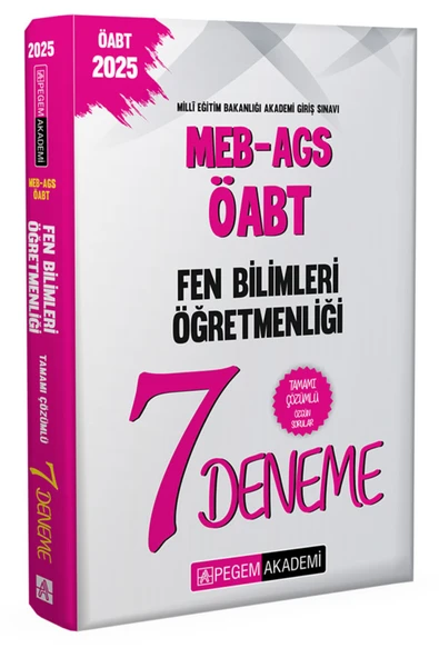 Pegem Akademi Yayıncılık 2025 MEB-AGS-ÖABT Fen ve Teknoloji Öğretmenliği Tamamı Çözümlü 7 Deneme ürün görseli